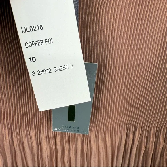 i jeans by Buffalo Accordion Pleated Copper Brown Mini Skirt Lined Size 10 - Picture 4 of 8